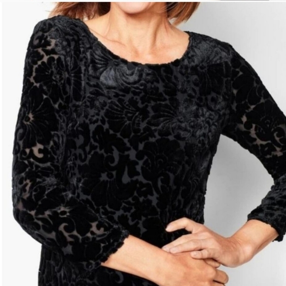 RSVP by Talbots Velvety Floral Burnout Top, Women's Petite Large, New - Picture 2 of 8